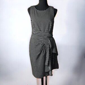 Lauren Ralph Lauren  Black and White Sleeveless Crepe Dress, Size 6
